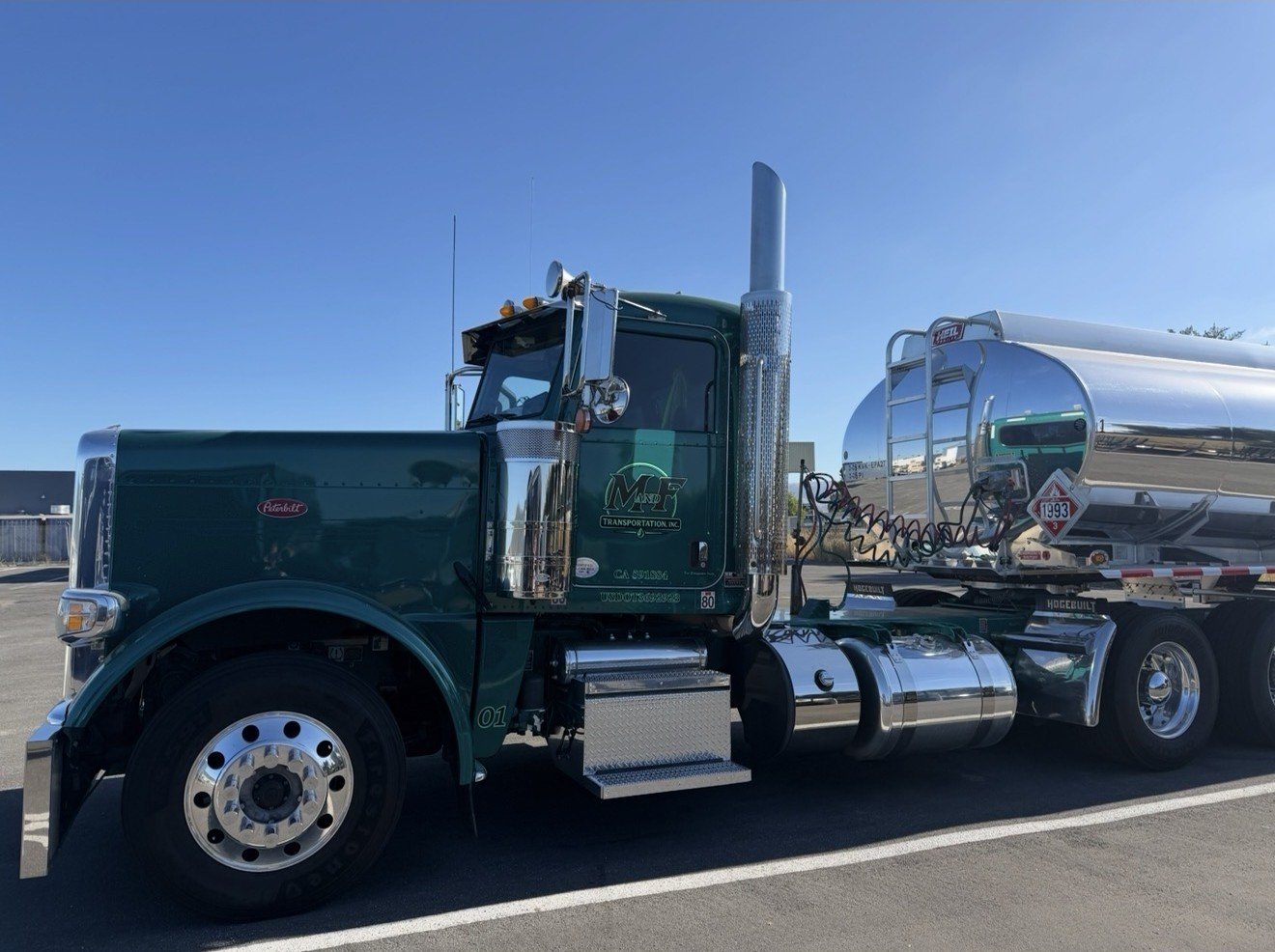 M&F Transportation fuel tanker truck